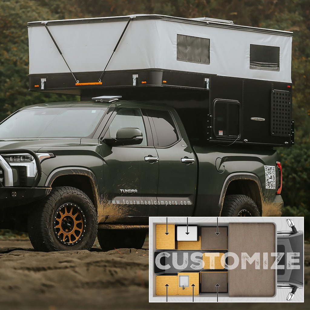 Coming in June: 2026 CampOut Four Wheel Camper with Customizable Modular Floor Plan for Full-Size Trucks
