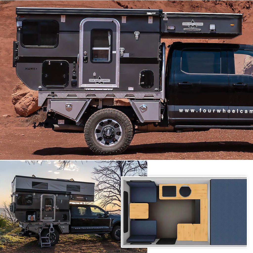 Coming in June: 2026 HAWK+ Flatbed Four Wheel Camper for Full-Size Trucks with Standard Bed Length