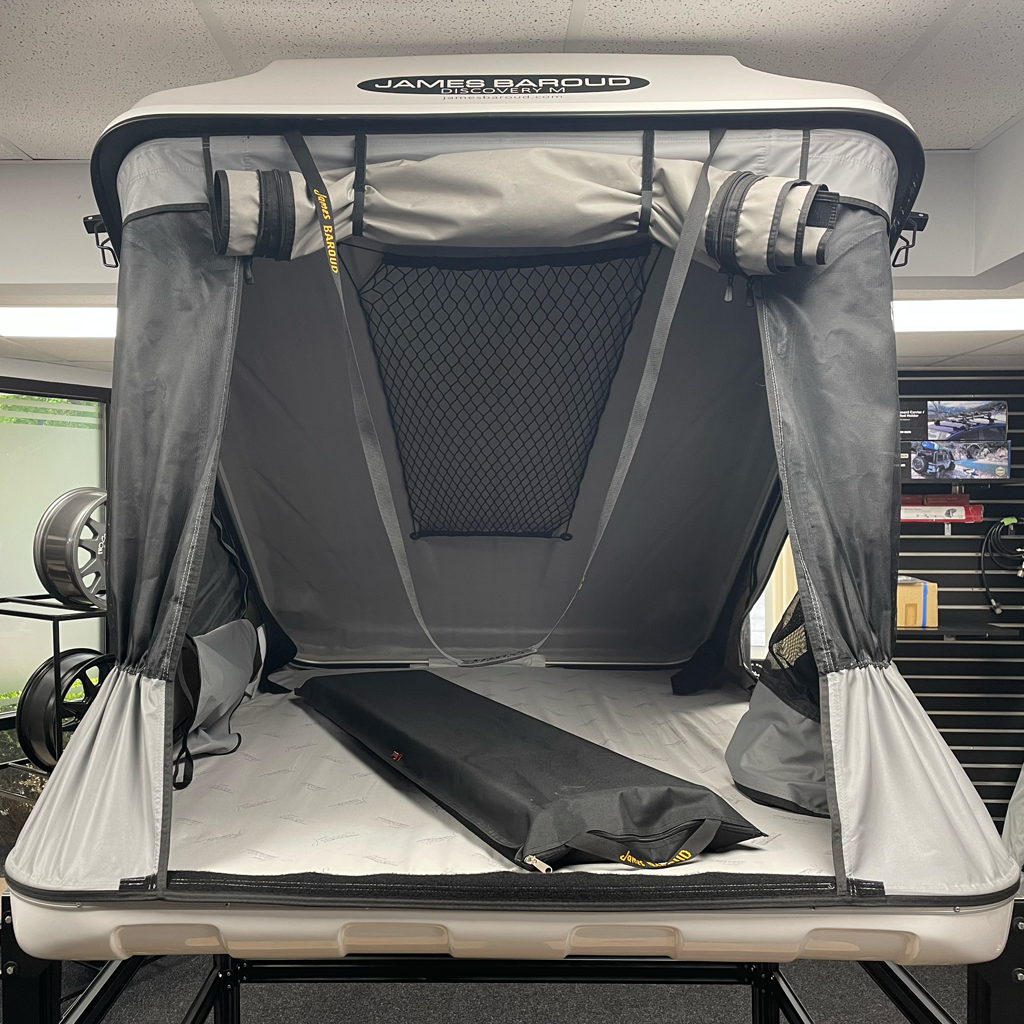 Open Box James Baroud Discovery M Hard Shell Roof Top Tent in White