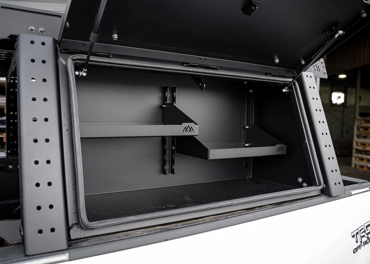 Backwoods Adventure Mods Aluminum Bed Rack Storage Box for 2005+ Toyota Tacoma