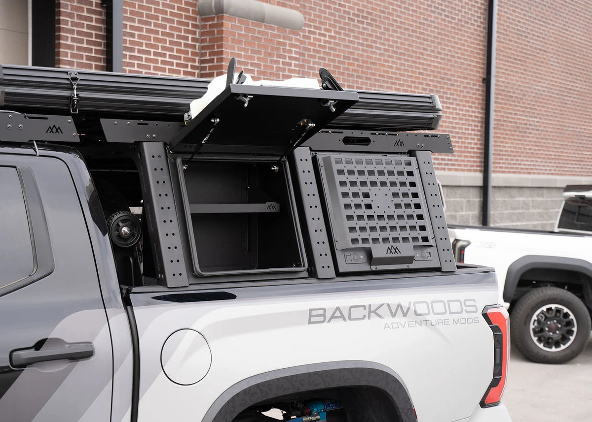 Backwoods Adventure Mods Aluminum Bed Rack Storage Box for 2007+ Toyota Tundra
