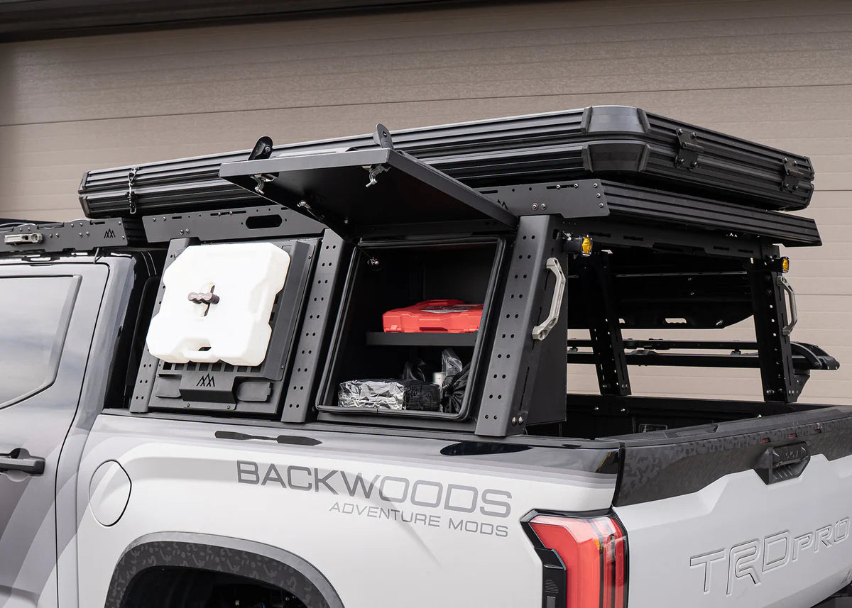 Backwoods Adventure Mods Aluminum Bed Rack Storage Box for 2007+ Toyota Tundra