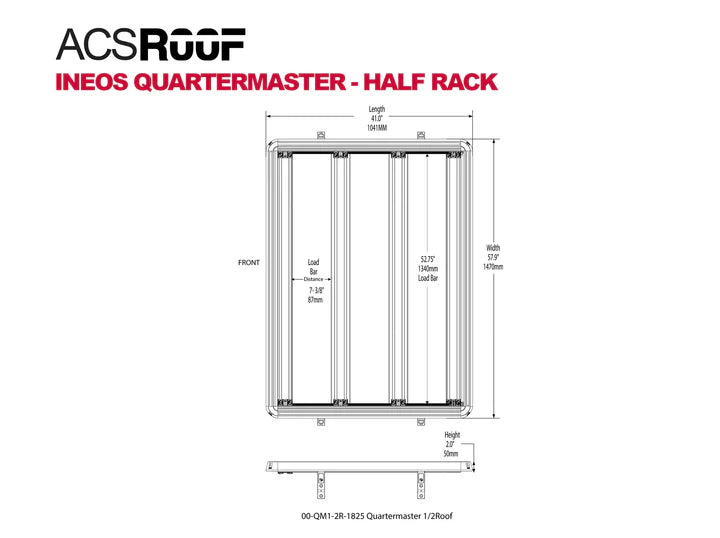Leitner Designs ACS Roof Half Rack for 2024+ Ineos Quartermaster
